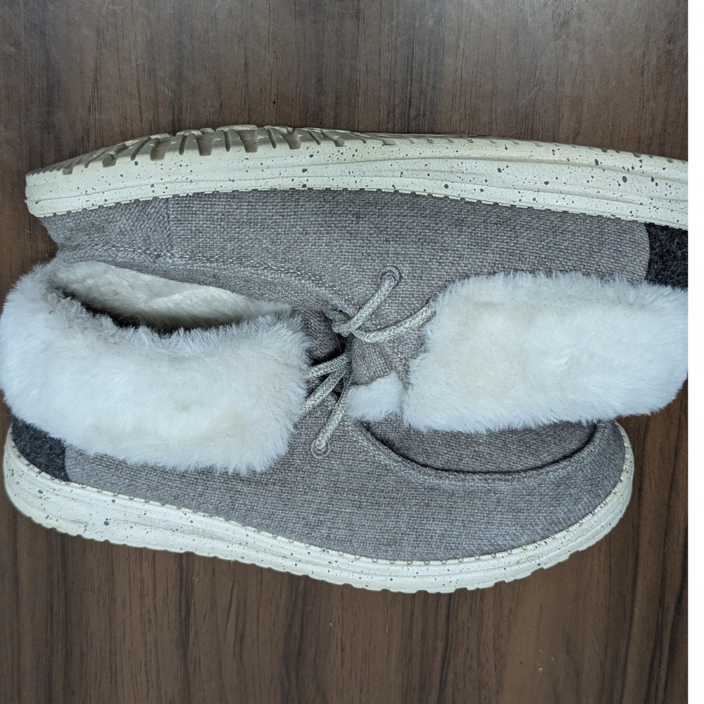 Hey Dude Britt Charcoal Grey Faux Fur Lined Ankle Boots Womens 7 121770600